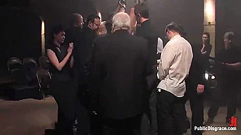 French Slut Roughly Fucked For The Crowds Pleasure