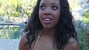 Hot Ebony With Huge Natural Tits Fucks White Dick