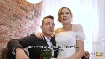 HUNT4K. Married couple decides to sell brides pussy for good price