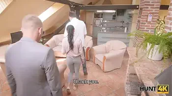 HUNT4K. Cuckold should watch how rich man fucks his girlfriend