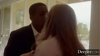 Deeper. Ashley Red Gags on a Huge Black Dick for her Husband