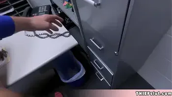 Beautiful ebony shoplifter anal search