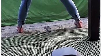 How We Make Video Desperate Pee In Jeans On Balcony In Centrum City