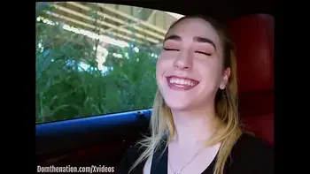 19 Year-old submissive drinks piss in woods, then crawls to the farm for her domination session