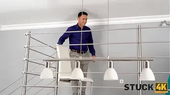 STUCK4K. Cleaning the house ended with passionate fuck for a stunner