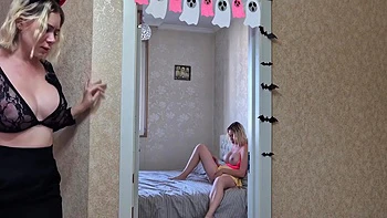 Caught My Stepsister Masturbating On Bed - Lesbian Stepsisters Caught Masturbating Wet Pussy Play & Moaning. Halloween 2025