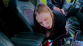 Stacy Starando And Alan Fisk - Car Slut Sucks & Gets Fucked After Catching A Public Jerk - Pov