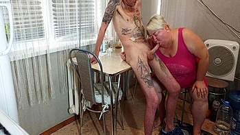 Neighbor Sucks And Jerks Off My Swollen Cock In Exchange For A Portion Of Hot Cum In Her Mouth