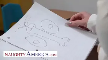 Naughty America - Professor Bianca Burke is beyond flattered when she finds out her student has been thinking of her and drawing her naked