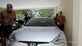 Brasilian pornstar Larissa Leite 4 on 1 DAP with big cocks, DP