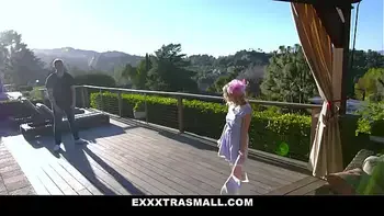 Extra small and cute Coco Lovelock never seen a cock this big