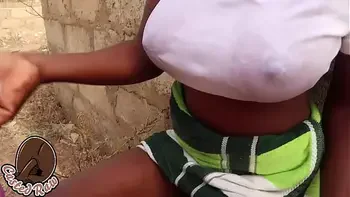 NAIJA PORN : my Landlord made me fuck her big boobs and wet pussy outdoor