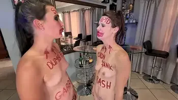 Two stupid whores doing stupid things | self humiliation and humiliating each other