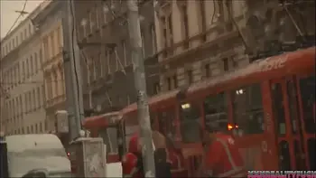 Two sexy blonde bitches catching dude with big hard dick for good fuck in the car