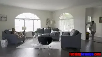 Perverted step grandad bangs horny teen