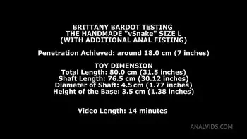Brittany Bardot Testing the Handmade vSnake with additional anal fisting and Monster ButtRose TWT016