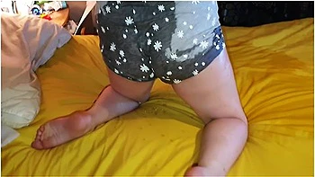 Alice - Casually Wetting My Pj Shorts In Bed Again Watching Tv. So Naughty! ;p