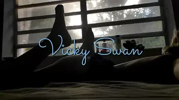 Teen in skirt and stockings uniform rubbing clit until shaking orgasm