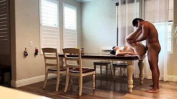 Fucking My Buddy's Wife on the Dining Table While He's Out of Town - Asian MILF Brunette Loud Moaning