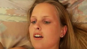 Lovely teen gets pussy drilled on the bed