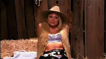 Blonde cowgirl fucked by a black cock