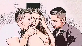 The Porn Animation Presents Hard Threesome: Big Tits, Blowjob  Anal Porn