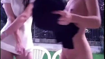 Two Sluts In The Backyard Showing Themselves On Webcam: Amateur, Masturbation  Lesbian Porn