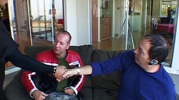 Cucking redhead gets fucked hard in threesome