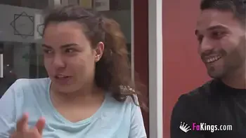 Busty brunette sates her sex urges with a guy she just met