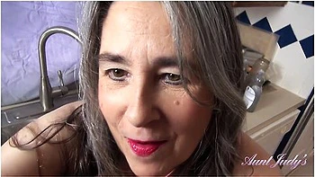 Aunt Judys - Judys - Your Busty Step- Grace Gives You A Handjob In The Kitchen (pov)