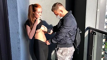 Smoking Fuck on Balcony: Blowjob, Doggy  Cowgirl Porn