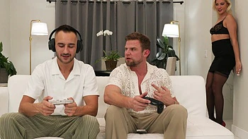 Nympho Blonde Cherry Kiss Seduces Hung Neighbours Into A Frantic DP Fuck Fest GP3119