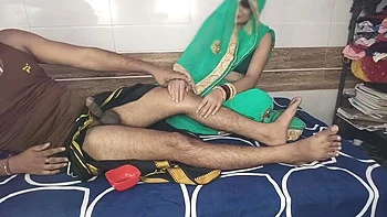 Father-in-law calls daughter-in-law to room for oil massage then fucks her tight Indian pussy hard