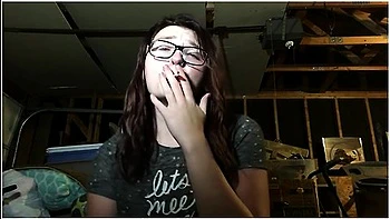 Hot Teen Babe Smokin In Garage