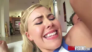 Blondie Summer Day Deepthroats a Big Cock and begs for Anal