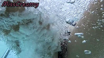 Amateur Teacher Miss Creamy Flashes Pussy at Public Pool & Gets Help Masturbating - Risky Outdoor Sex with People Nearby