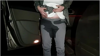 Girl Pissing Her Grey Jeans 5 Times! Jeans Wetting Compilation!
