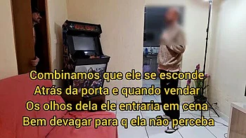 Blindfolded Wife Surprised by Redhead Friend Fucking Husband - Amateur Cuckold & Cumshot