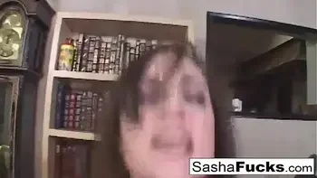 Porn legend Sasha takes the cock deep in her throat and pussy!