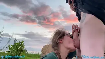 cute teen fucked while the sun sets in a public park - Hannah Goode