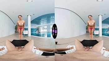 A nice couple has sex, with a beautiful brunette, Vixi Rafi, from ukraine.