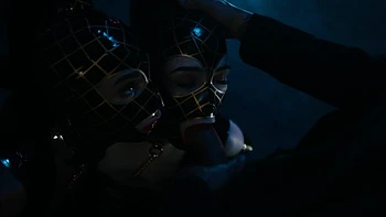 Small Hands and Joanna Angel in a kinky latex threesome