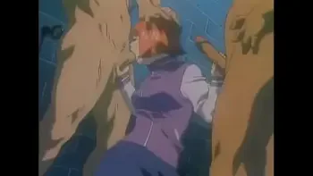 Hentai teen taking two huge cocks