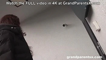 Hairy MILF Grandparents Threesome with Richard Vagner - Blowjob & Squirting Orgasm in HD