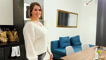 Busty Lady Lyne gets soapy in the shower, teasing her tits.