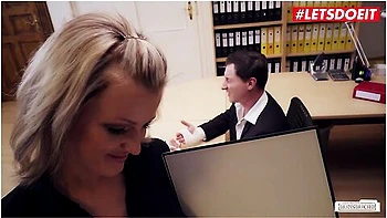 - Sexy Blonde Secretary Gives Boss A Hand