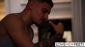 Latina Hottie Vanessa Sky Gives Footjob To Horny Cock