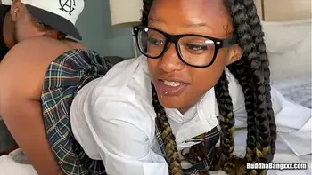 Black study slut Raven Swallows in a suppose to be study session with a BBC