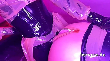 Double Domme Rubber Spit Roast With Miss May