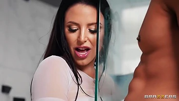 Instantly Gets On Her Knees Once She Sees Alexs Big Cock With Angela White